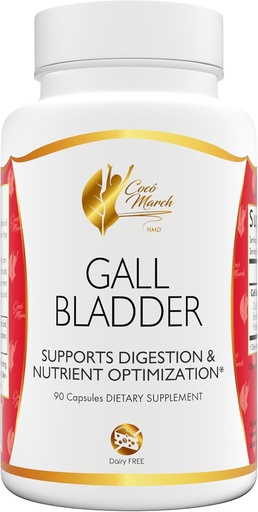 [BRSROZD3CB7AMAYV] Coco March Gall Bladder Fórmula Ideal Después de la cirugía de la vesícula biliar-Gluten Gratis, Soy Gratis, Dairy Free, Keto Friendly, Paleo Friendly, 90 Capsules-90 Servings Supports Digestion and Nutrient Optimization