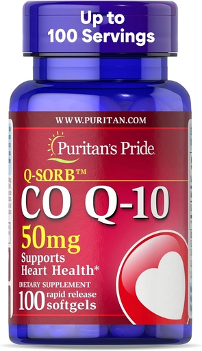 [BRSWIZQ3OV6BK33A] Puritan 's Pride Coenzym CoQ10 50mg, Kosttilskud til hjerte sundhed, blodtryk, oral gumme sundhed, og sund aldring support, 100 Servere, hurtig frigivelse Softgels