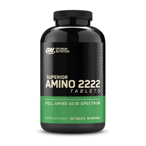 [BRSWIZTYBMOW2GTE] Optimum Nutrition Superior Amino 2222 Tablets, Complete Essential Amino Acids, EAAs, 160 Count