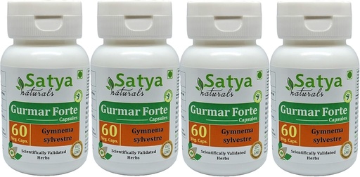 [BRSRA2QCOFYQ2GTB] Gurmar Forte kapsulak 500 mg. 60 Veg. kapsula | Gudmar (Gymnema Sylvestre) Erauzi kapsulak gizon eta emakumeentzat | Ayurvedic Herbal Supplement/Remedies | 10:1 Forte (4 botila 60 kapsula)