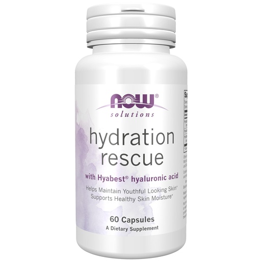 [BRSW2ZI6DMHB6AI4] NOW Foods Solutions, Hydration Rescue with Hyabest® hyaluronic acid, Helps Maintain Youthful Looking Skin*, Supports Healthy Skin Moisture*, 60 Veg Capsules