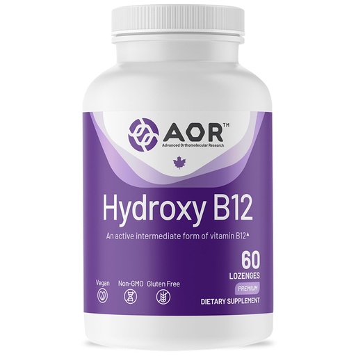 [BRSWKEA6AIBQIAD6] AOR Hydroxy B12 1000mcg 60 Lozenges, 60-Day Supply, Hydroxocobalamin for Daily Vitality, Vegan