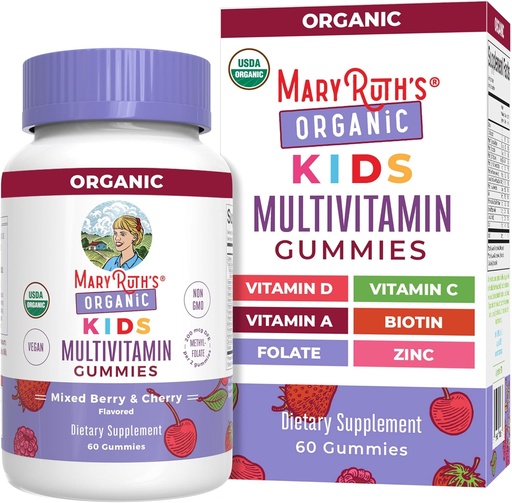 [BRSRMFIEAQPAI2AZ] MaryRuth Organics Kids Vitaminai ® 124; Multi 124; 1 mėnesį tiekimas ® 124; Multivitaminas Gummies už amžius 4 + Priede 124; Multivitaminas vaikams ® 124; Vegan 124; Tik 2 Gummies per dieną ® 124; 60 Count