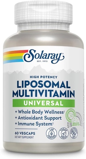 [BRSW2BATDMFRAG3B] 남자 & 여자를 위한 SOLARAY Liposomal Multivitamin, 높은 힘, 강화된 흡수 비타민 C, 비타민 D, Biotin, 메틸 B-12, 냄새 중립 & Gentle 소화, 30의 서빙, 60의 VegCaps