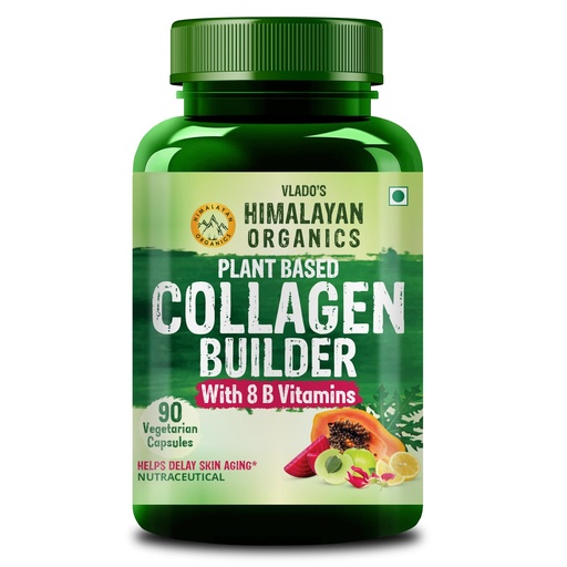 [BRSWYYINBUGRUYDG] Vlado’s Himalayan Organics Plant Based Organic Collagen Builder Supplement With 8 B Vitamins for Hair and Skin | Collagen Supplement for Women & Men | Collagen Capsules With Biotin & Vitamin C | Glowing and Youthful Skin (90 Capsules)