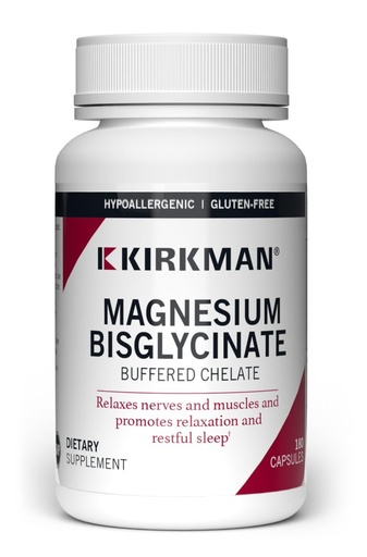 [BRSWIATRA4IWYFQZ] Kirkman - Magnesium Bisglycinate Buffered Chelate - 180 Capsules - Relaxes Nerves & Muscles - Promotes Restful Sleep - Hypoallergenic