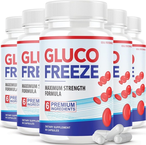 [BRSRM23QBYBQODI4] (5 opakowań) Glucofreeze Pills - Oficjalna Formuła Gluco Freeze Pills - Glucofreeze Pills, Gluco Freeze Dietetic Supplement, GlucoFreeze Advanced Strength Formula z Cynamon Bark (300 kapsułki)
