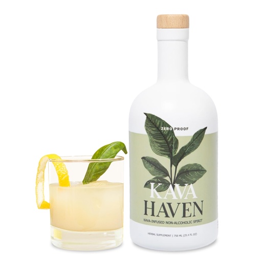 [BRSRAFTYCECQMHLZ] Kava Haven Non Alcoholic Spirit, 750mL Bottle | Kava Kava Drink | Non Alcohol Alternative Spirit for Mixed Drink Recipes | Low Calorie | All Natural | - Lemon Ginger Flavor (17 Servings)