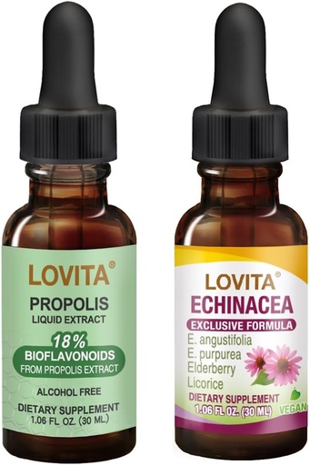 [BRSRABA2AEMGCEIV] Lovita Bee Propolis & Echinacea Liquid Nutrient Supplements Bundle