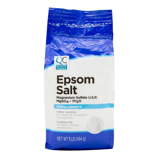 [BRSWIFALBUCBMDLC] Quality Choice Epsom Salt, Magnesium Sulfate, Soaking Solution for Aches, Pains, Sprains or Bruises. Dual Purpose as Saline Laxative When Dissolved in A Drink as Instructed. 1 Pound Bag.