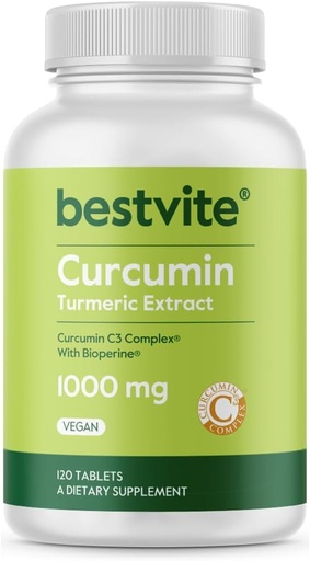 [BRSWIHQHAR4BQDTK] Curcumin 1000mmg (Turmeric)(120 tetes) Fet amb Curcumin C3 complex i Bioperina - Estàndarditzat per al 95% Curcuminoids - Vegan