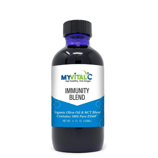 [BRSWY2TQAQIWOADJ] MyVitalC Immunity Blend in Organic Extra Virgin Olive Oil & MCT Blend Supplement 120 ML - Pure ESS60 for Nootropic - Focus - Sleep - Antioxidant - Energy - Longevity & Immunity