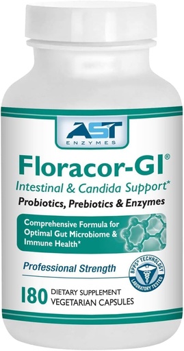 [BRSWIEY5BIPQCFT6] Floracor-GI Candida Cleanse, Probiotic und Enzyme unterstützen Formel 180 Kapseln