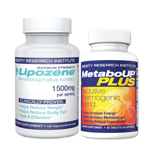 [BRSWGYD4CQJW22DB] Lipozene Fiber Supplement, 120 Capsules + MetaboUP Plus 60 Capsules | Weight-Management Fiber + Energy Support Bundle
