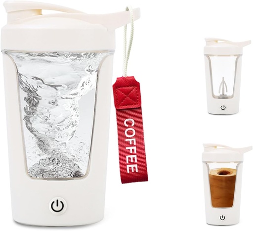 [BRSRAFD7OVYGCDL2] Electric Shaker Bottle, Portable Protein, Mixer Cup, USB C Shaker for Smooth Protein Shakes, BPA-Free, Tritan, 450ml, 16oz, Stir Cup, 500mAh Rechargeable