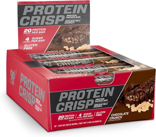 [BRSWKHYRAEJWOF33] BSN Protein Crisp Bar, Salted Toffee Pretzel, 20 gm Protein Bars với Whey và Fiber, Gluten- Free energy Bars for Workout, Fitness, On-the-Go, 12 bá tước