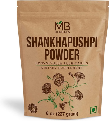 [BRSRMY34OYNWEAYZ] MB Herbals Shankhapushpi Powder 8 oz (227 Gram) | Shankhpushpi Powder | Convolvulus pluricauli | Herbal Suppplement