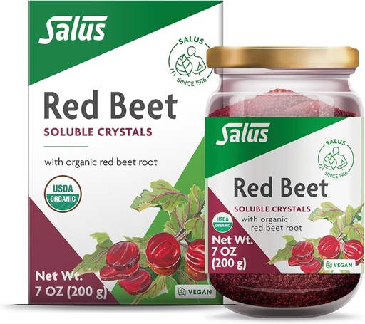 [BRSW22QHBVYR4EQ7] Salus Red Beet Crystals - Organic Nutritional Beet Root Powder Mix - Superfood Powder Supplement with Vitamin C, Folate, Magnesium & Potassium - 7 oz