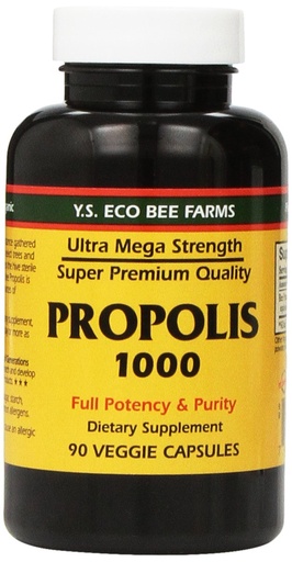 [BRSWIG3QBAARUELK] Propolis-Raw Unprocessed 1000mg Y.S. Organic Bee Farms 90 Caps, Pack med 2