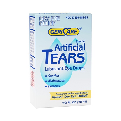 [BRSWIZ33AQNB2FT2] GeriCare Artificial Lubricating Tears, Soothing Eye Hydration Drops - Long Lasting Eye Lubricant Formula, 0.5 fl oz Bottle (15ml) (Pack of 1)