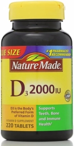 [BRSWIGT2OMBBACTU] Nature Made D3 2000 IU Tablets 220 ea (Pack of 2)
