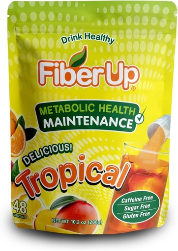 [BRSRAFAHOFYWEF3F] Delicious, Prebiotic Soluble Fiber Supplement, Tropical, 48 Servings.