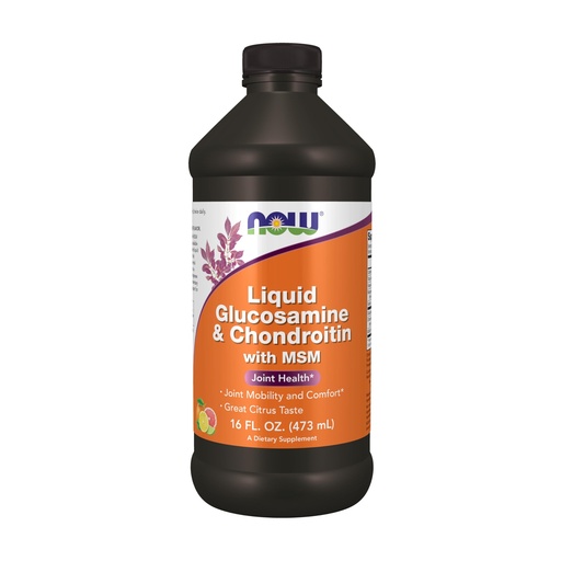 [BRSWIY32BQIRCFAV] NOW Supplements, Glucosamine & Chondroitin with MSM, Liquid, Joint Health, Mobility and Comfort*, 16-Ounce
