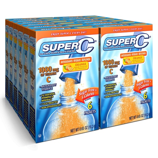 [BRSWIGALOJ6RA3TY] Singles To Go! Super C Vitamin & Mineral Drink Mix, Orange, 72 Packets