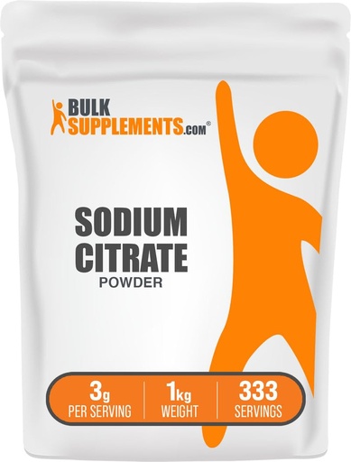[BRSWGEDYAR5BSCTB] BulkSupplements.com Sodium Citrate Powder - Sodium Citrate Food Grade, Emulsifier, Flavor Enhancer - Gluten Free, 3g per Serving, 1kg (2.2 lbs) (Pack of 1)