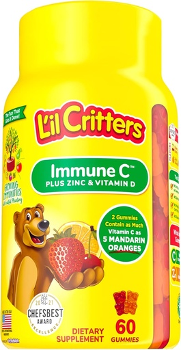 [BRSWIYQOAR7REF3C] L'il Critters Gummie Immune C Plus Zink und Vitamin D 60 Ea