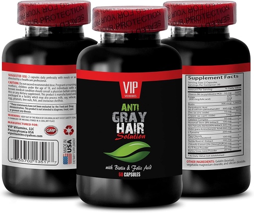 [BRSWGEAHOYFQM235] Rejuvenation Beauty - Gray Hair Solution - with BIOTIN & FOLIC Acid - nettles Capsules, paba Supplement, Gray Hair Supplement, folate Supplement for Women, Vitamins for Gray Hair Reversal, 1B 60 Caps