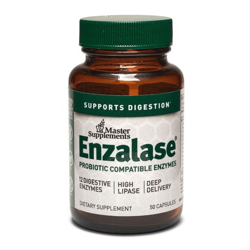 [BRSWIYD4OMPAC2T6] Master Supplements Enzalase - 50 Capsules - Probiotic Compatible Enzymes - Provides Digestive Boost + Gas & Bloating Relief - Gluten Free - 50 Servings
