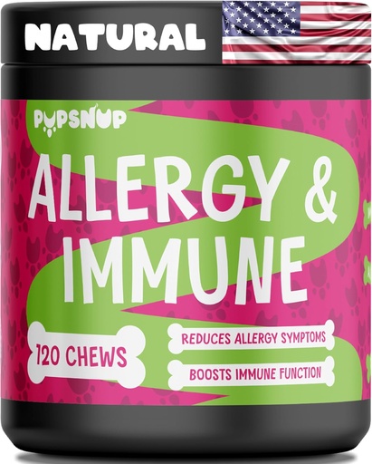 [BRSRAHQZO4MW2AIZ] PupSnup- Allergy & Immune Probiotics for Dogs- Dog Allergy Chews, Seasonal Allergies, Skin and Coat Supplement 120 Soft Chews- Made in USA