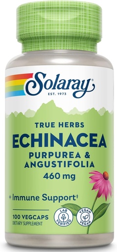 [BRSWIYQTPJ7GOHTM] SOLARAY Echinacea Angustifolia & Purpurea Root, Veg Cap (Btl-Plastic) 460mg | 100ct