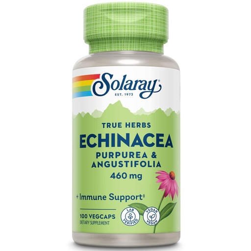 [BRSWIYQTPJ7GOHTM] SOLARAY Echinacea Angustifolia & Purpurea Root, Veg Cap (Btl-Plastic) 460mg | 100ct