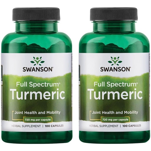 [BRSWIHYMO4FAAGQ7] Swanson Premium Brand Turmeric Curcumin Antioxidant Joint Health Cardiovascular Liver Detox Mood and Memory Support Supplement Curcuma Longa (Rhizome) 1.44 Grams (1440 mg) 100 Capsules (Pack of 2)