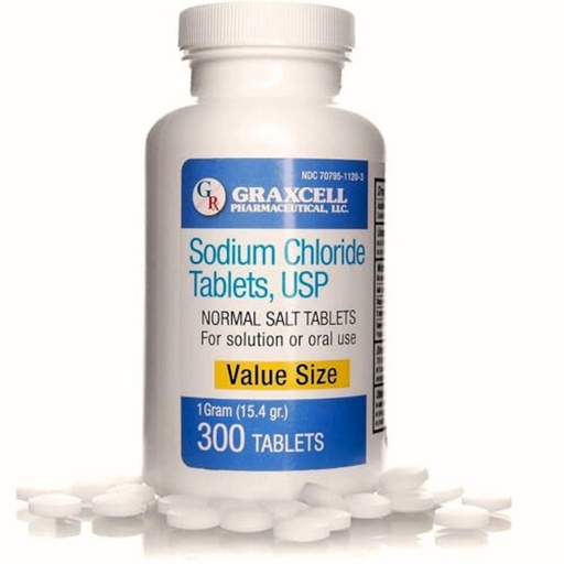 [BRSWYYIHOQHBG3Q7] Sodium Chloride Tablets 1gm | Electrolyte Salt for POTS Syndrome and Dysautonomia Support | Rapid Rehydration| 15.4gr. | 300 Count | Made in The USA