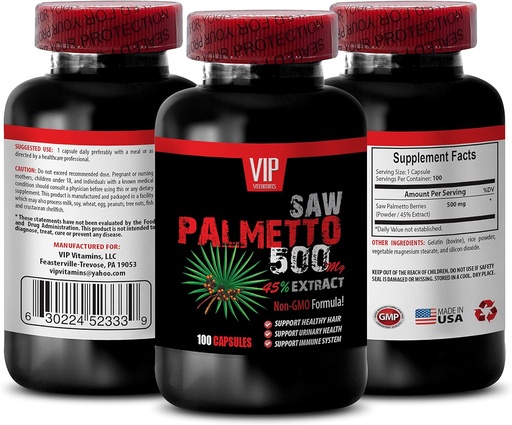 [BRSRMYYDCMIWMGTB] Saw Palmetto Hair Growth - Saw Palmetto 500MG Extract - Saw Palmetto for Women Hair Loss - Saw Palmetto Herbal Supplements for Women - Saw Palmetto Extract Capsules - Saw Palmetto Berries 1B 100 Caps