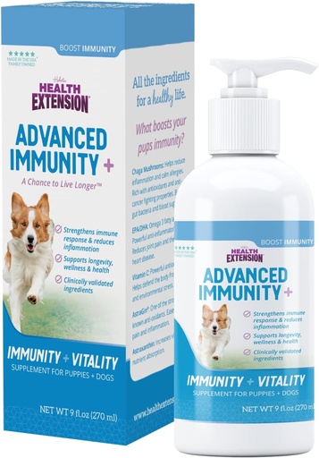 [BRSRAAT2OR7GEE35] Health Extension Advanced Immunity Supplement for Dogs, 9 fl oz – Immune System Support, with Natural Antioxidants and Vitamins