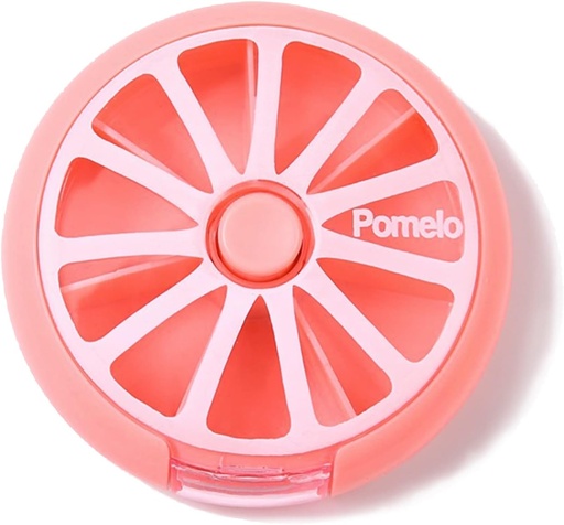[BRSWGZAYAB6BA3LA] Pill Organizer Travel Pill Container 7 Communises Weekly Pill Box Round Daily Cute Pill Case a pirula vitamin halolaj kiegészítők tartály (rózsaszín)