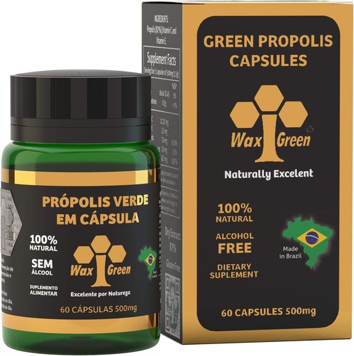 [BRSWIGIKAV5RW3TY] 4 Πακέτες με Wax Green Bee Propolis 500mg (60 κάψουλες)