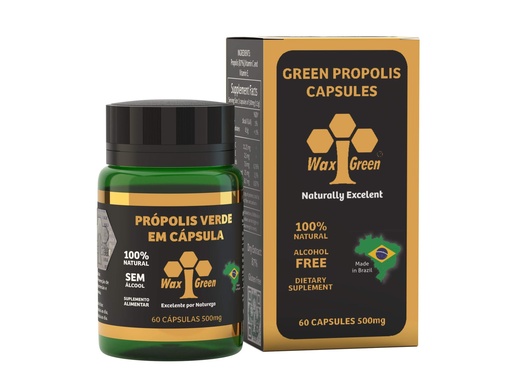 [BRSWIGIKAV5RW3TY] 4 Packs of Wax Green Bee Propolis 500mg (60 Capsules)