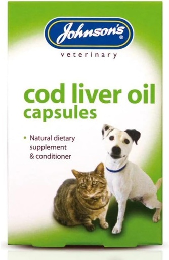 [BRSWIYQGB4IBOAYZ] Johnsons Veterinary Products Cod Liver Capsules, 40 kapslar