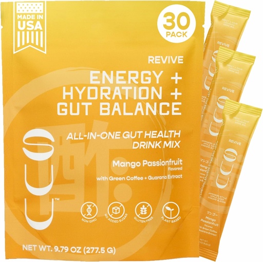 [BRSRAFABCUPBMDLB] 레비드 과트 건강 음료 믹스|Apple Cider Vinegar Prebiotics,Probiotics Gut Health for Women & Men|그린 커피, 가라나|디제이티브 건강, 에너지 및 해수 지원|Mango Passionfruit,30 서빙