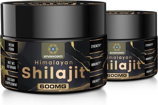 [BRSROGIBDMCWM3DB] 600mg Shilajit Pure Himalaya Organic Shilajit Resin-Shilajit Resin Organic Gold Grade,100% Pure Organic Shilajit for Energy& Immune Support,Rijk aan Fulvic Acid& 85+Trace Minerals,2 Pack