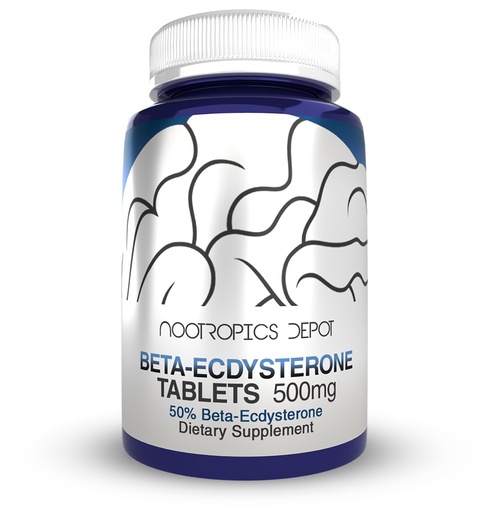 [BRSRMYI2AUJRQA3O] Nootropics Depot Beta Ecdysterone/20-Hydroxyecdysone 50% Tablets | 500mg | Cyanotis Arachnoidea Extract | Phytoecdysteroid | 30 Count
