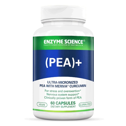 [BRSWGAQCC4HR4FDK] Enzyme Science Pea+ Supplement Palmitoylethanolamide - Ultra Micronized Pea with Meriva Curcumin, Nerve Health Support for Men & Women, Vegan & Gluten Free Caps - 60 Capsules