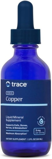 [BRSWK2YADN4Q4DLY] Trace Minerals Ionic Copper - Bone & Energy Support Supplement - Copper Supplement to Support Enzymatic Reactions - Liquid Supplement to Aid Healthy Connective Tissue - 2 fl oz (About 48 Servings)