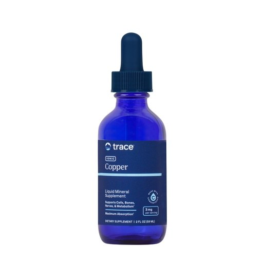 [BRSWK2YADN4Q4DLY] Trace Minerals Ionic Copper - Liquid Copper Supplement for Blood Health - Supports Healthy Connective Tissue, Metabolism & Nerves - 2 fl oz (48 Servings)