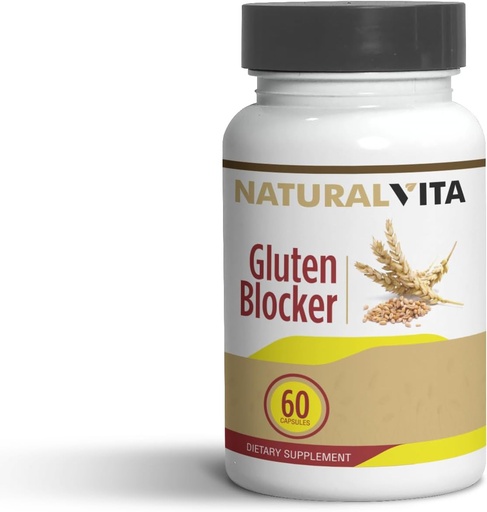 [BRSROAITDENQAE35] Gluten Blocker, 60 Capsules, Enzyme Mix for Food Intolerance, Digest wih Ease, Fast Relief.